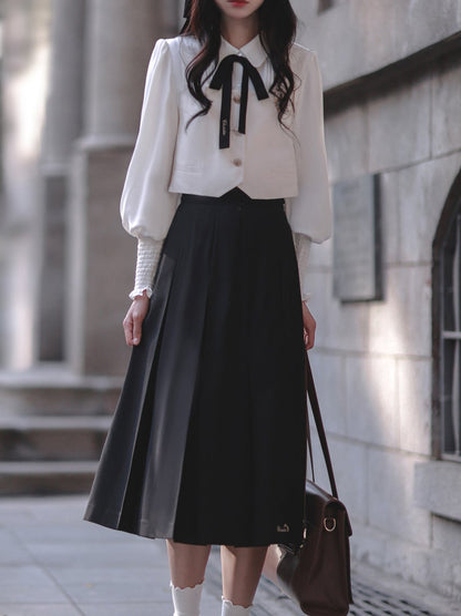 Shirt Long Skirt Elegant Cape Vest Christine