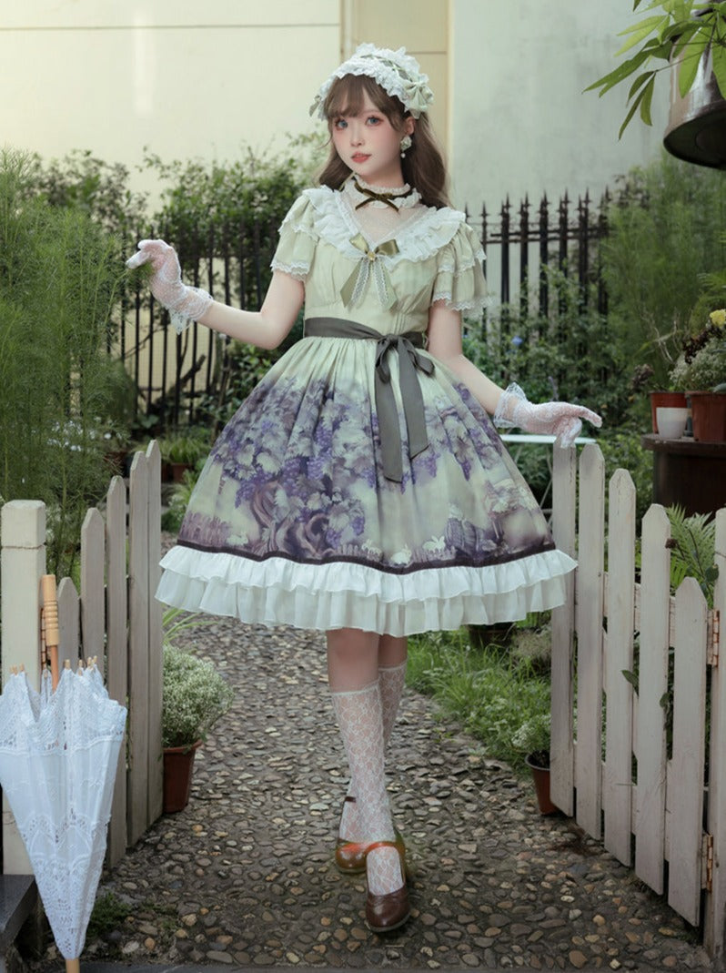 Robe Lolita rétro à fleurs de vigne