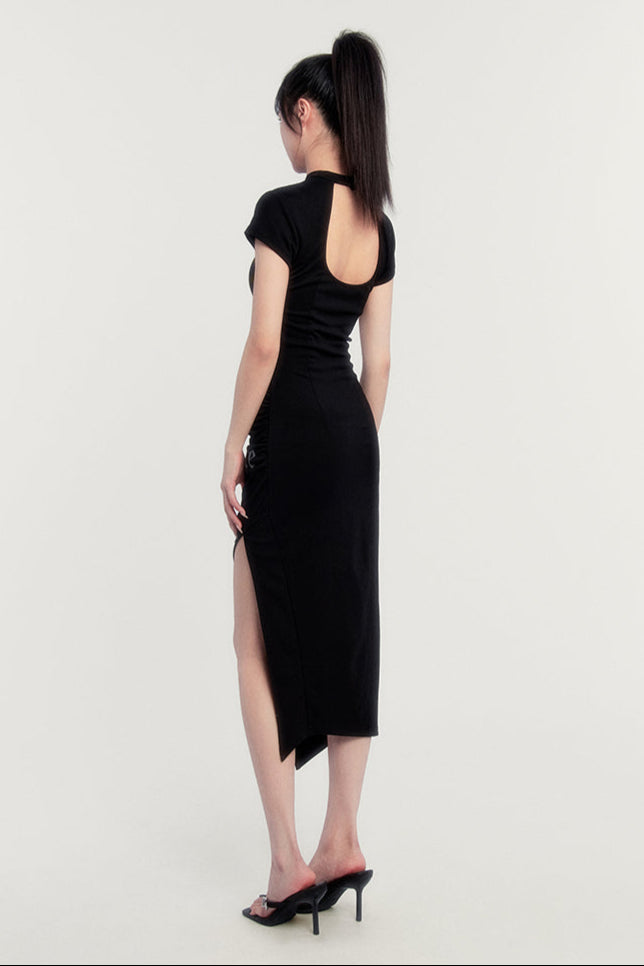 Neck Letter Logo Dress Half Tight