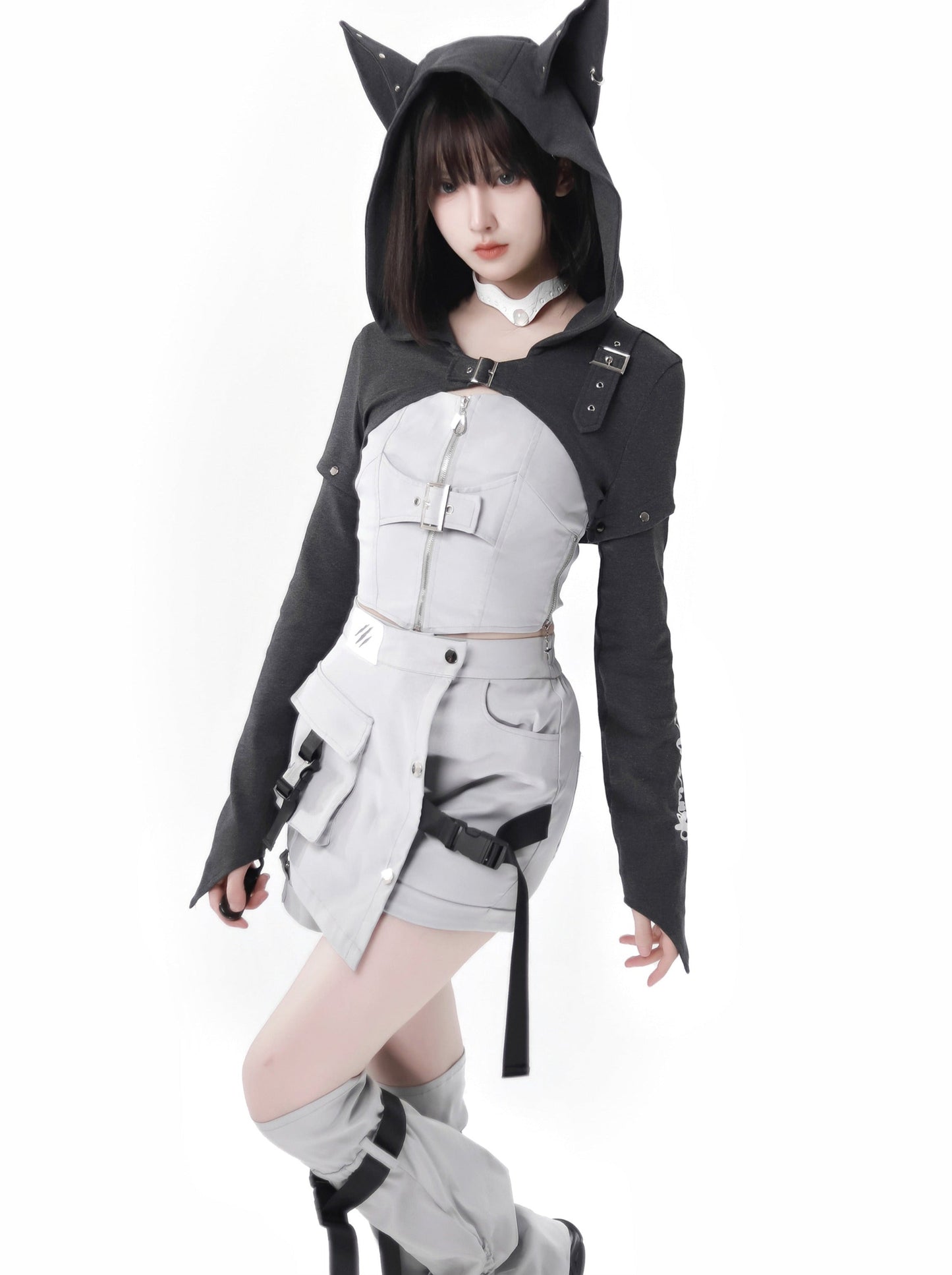 Suit Camouflage Detachable Design Hoodie Original Sleeve Wolf