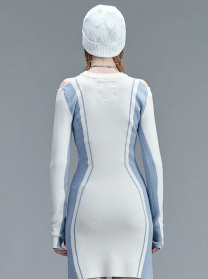 Sportliches, enges Kleid-Spleißen