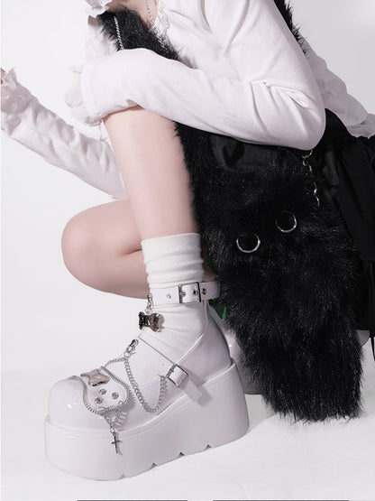 Platform Rivet Punk Bone Millennium Shoes