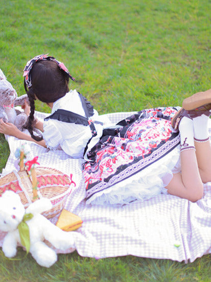 Berry Fried Rabbit Dress Lolita Set