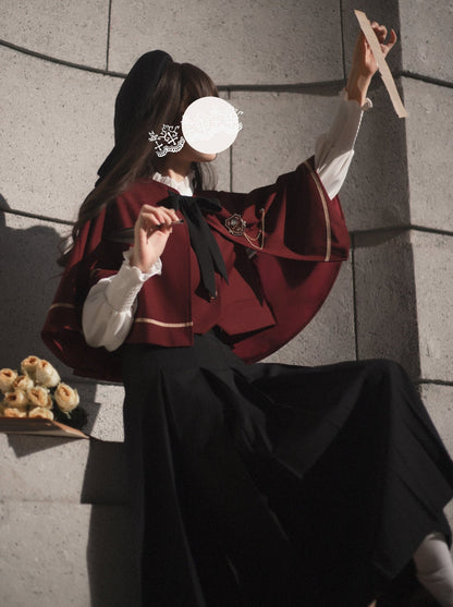 Shirt Long Skirt Elegant Cape Vest Christine