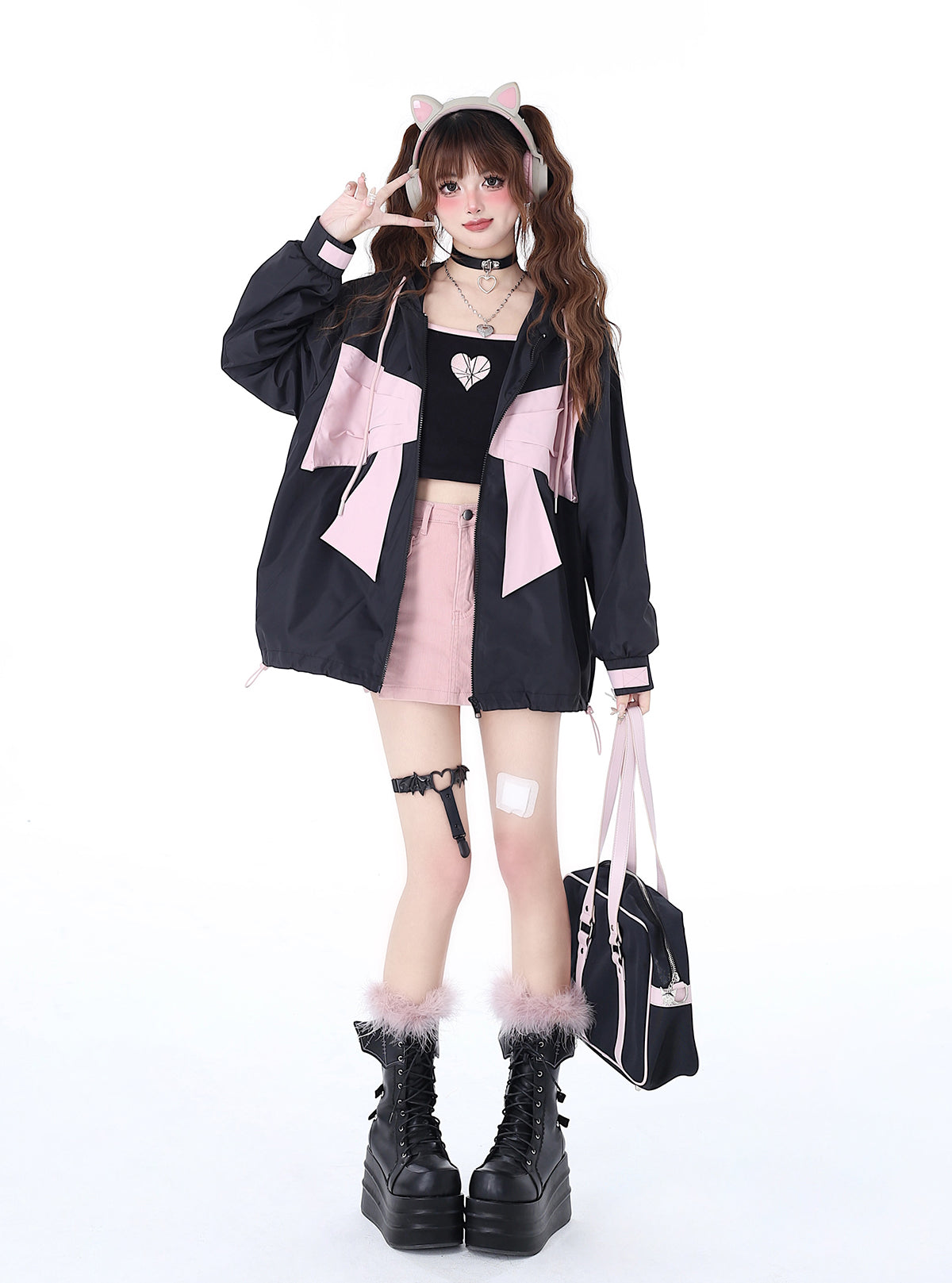 Sweat à capuche Neighborhood Angel avec ruban Loose the Zip Mist