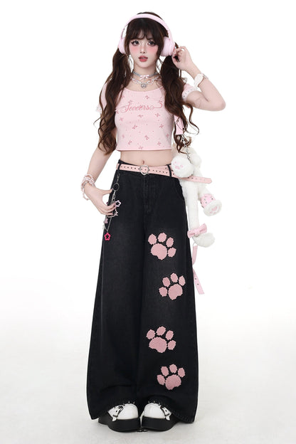 Lace T-shirt Girl Crazy Pink