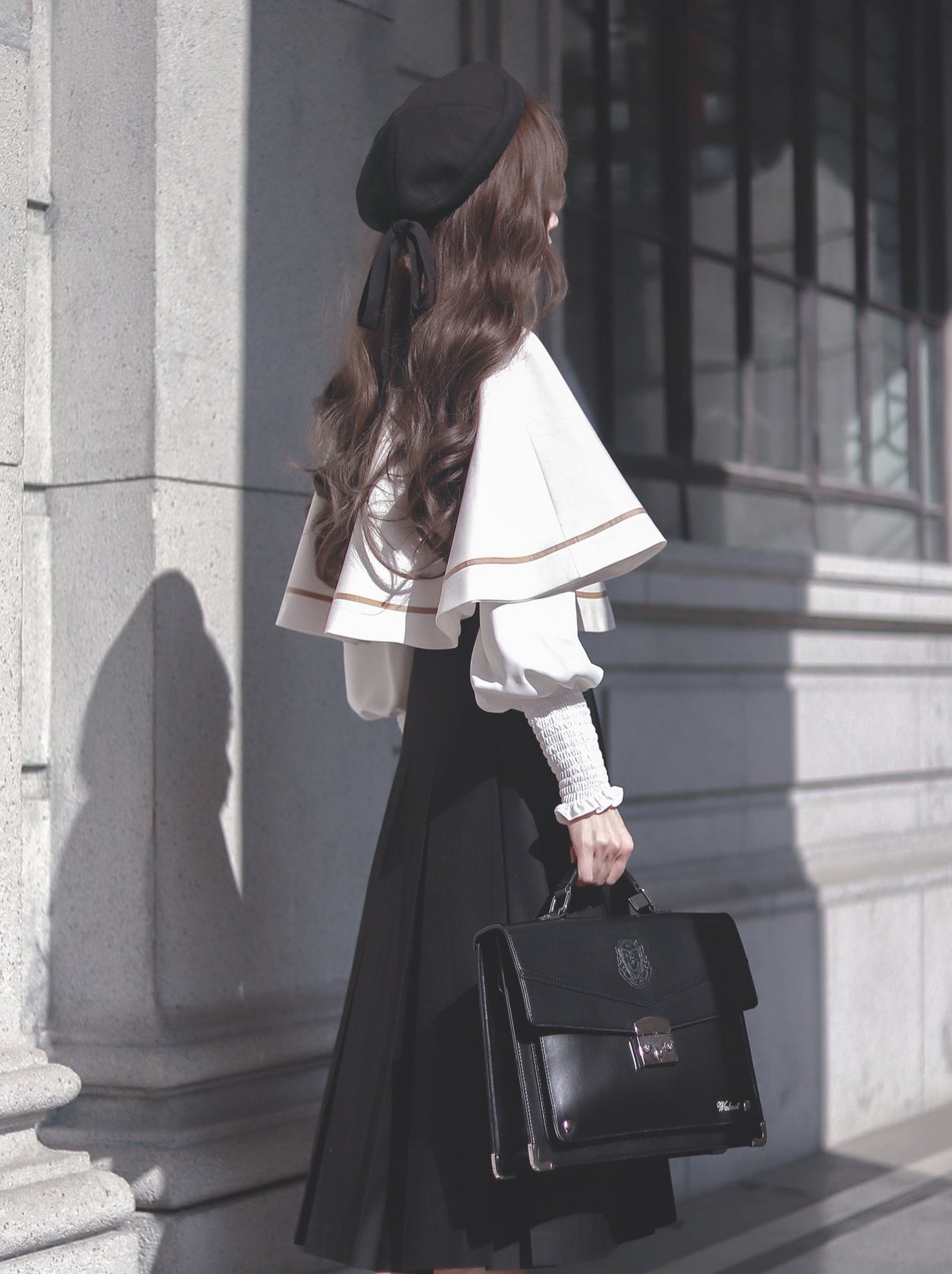 Shirt Long Skirt Elegant Cape Vest Christine