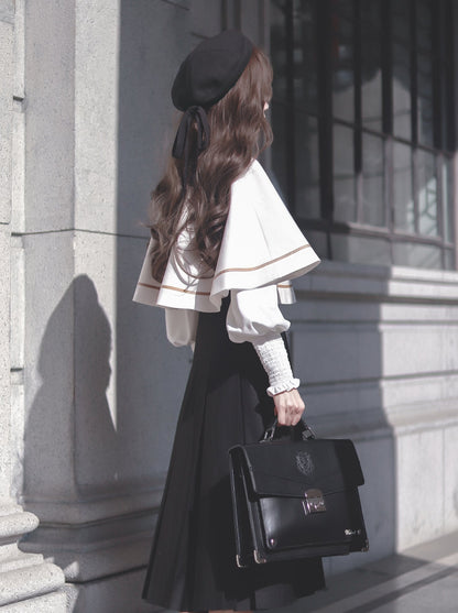 Shirt Long Skirt Elegant Cape Vest Christine