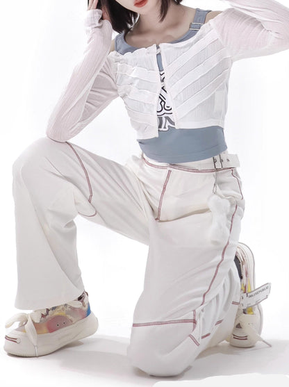 Veste d'été squelette de couleur de costume bleu blanc crème solaire d'invasion fraîche