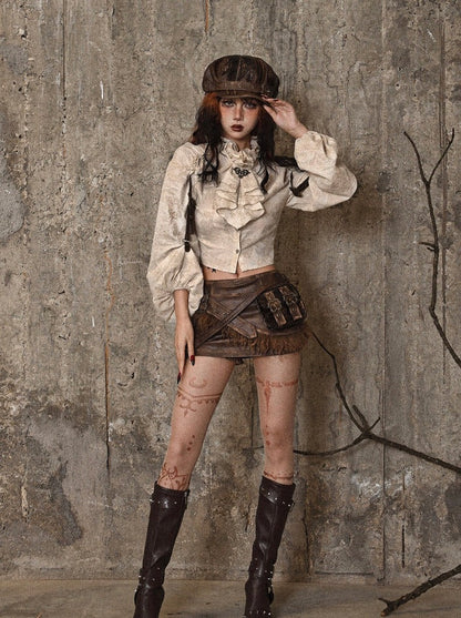 Flower Sleeve Blouse Voluminous