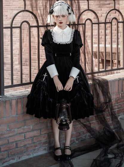 Velvet Gothic Maid Cross Dress Dark Lolita