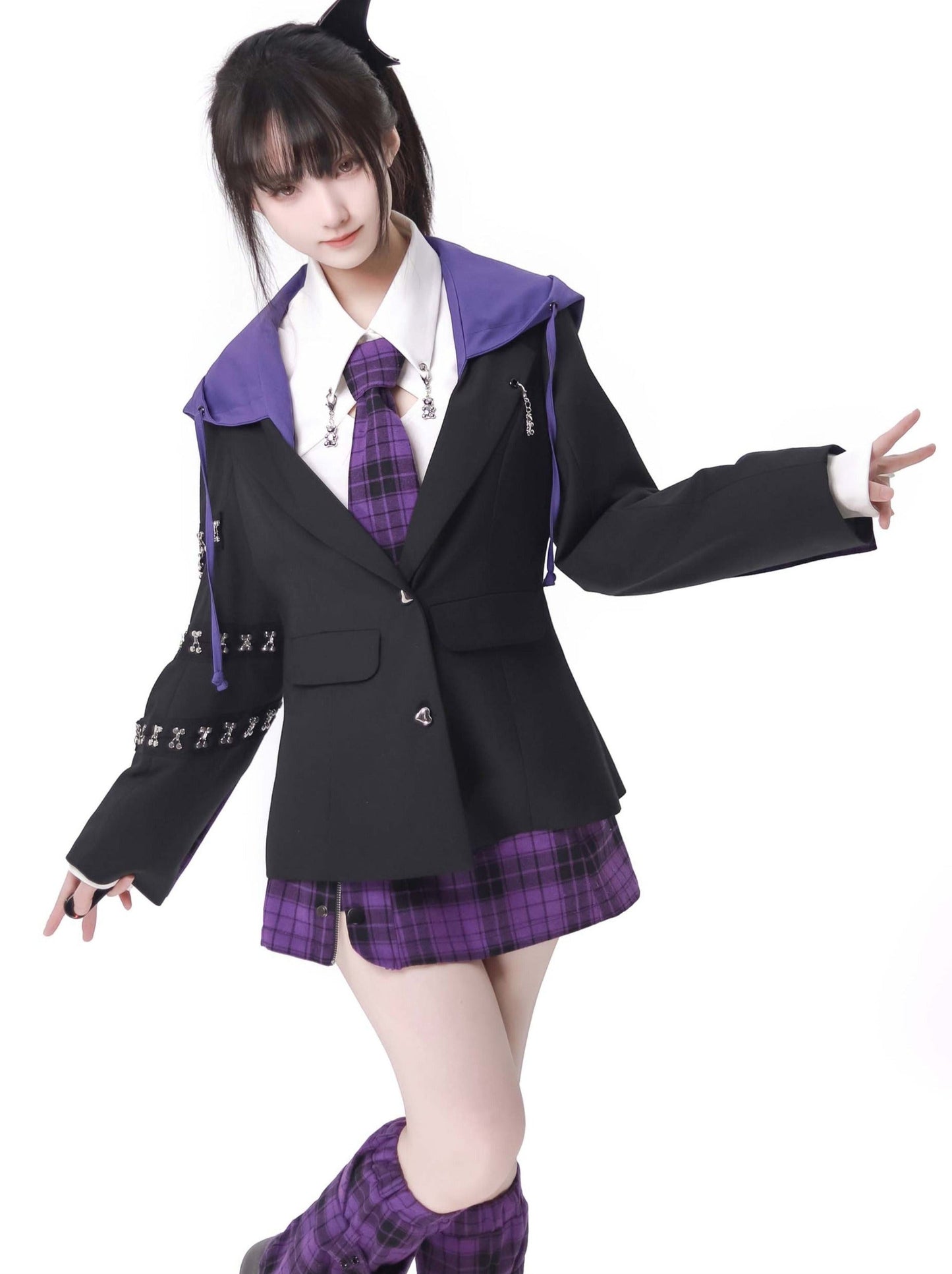 Veste Foodie College Chemise à carreaux + Costume Style