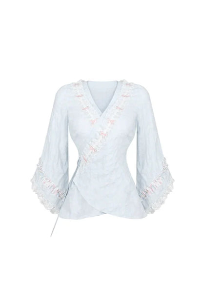 Suspender Blue Cherry Style Japanese Frosting Top Skirt +