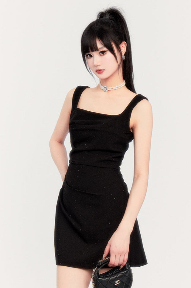 Halter French Square Dress Neck