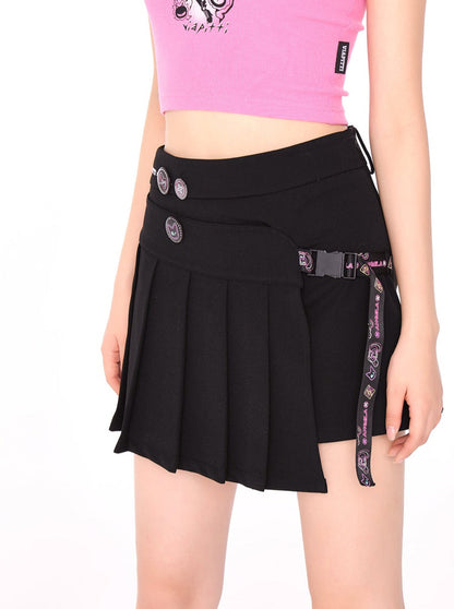 Asymmetrical Irregular A-line Pleated Skirt