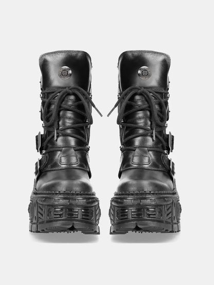 Sole Style Power Boots Metal Half Street Punk Dark