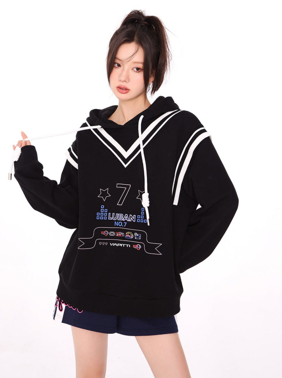 Seven Logo Mode Sweatshirt Hooded Hoodie