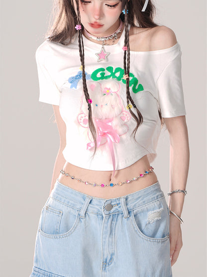 T-Shirt Sommerhase Sweet Off-Shoulder