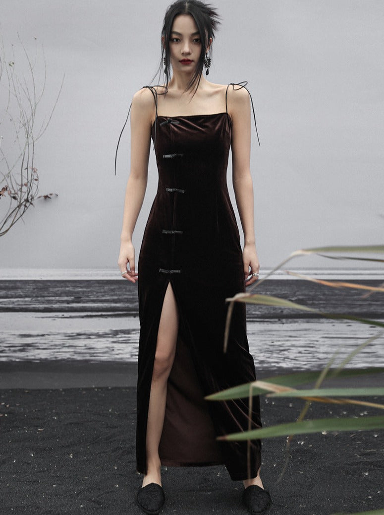 Buckle Dress China Summer Dark