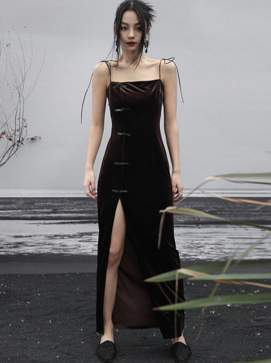 Buckle Dress China Summer Dark