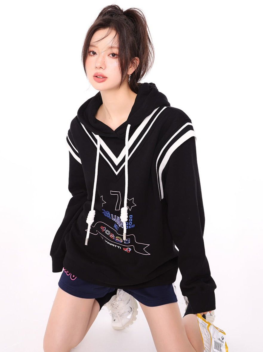 Seven Logo Mode Sweatshirt Hooded Hoodie