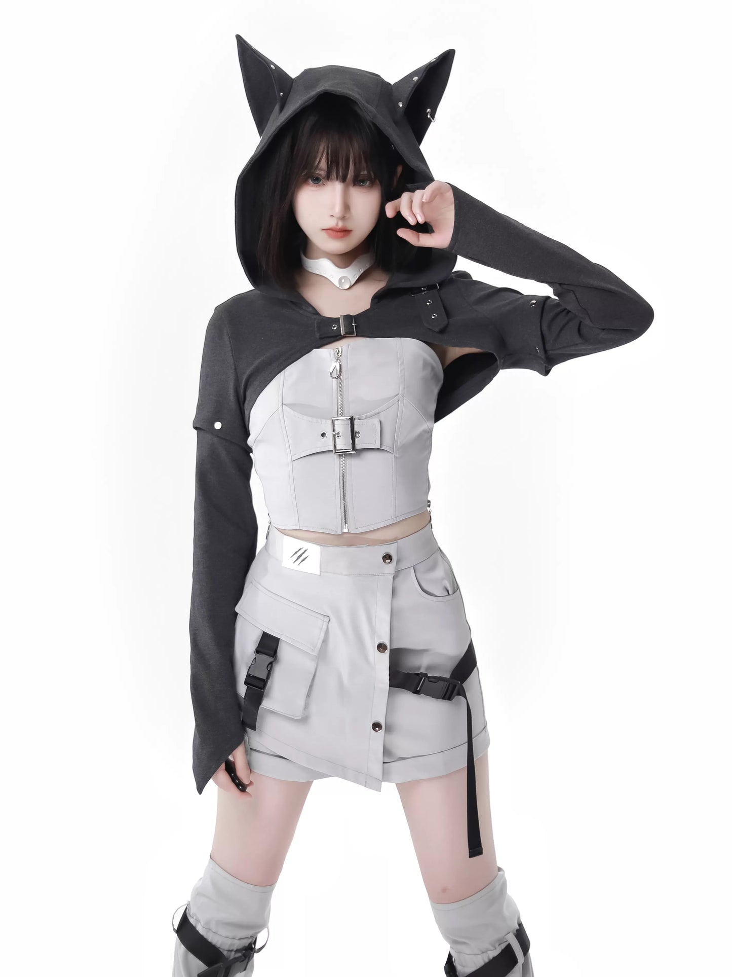 Suit Camouflage Detachable Design Hoodie Original Sleeve Wolf