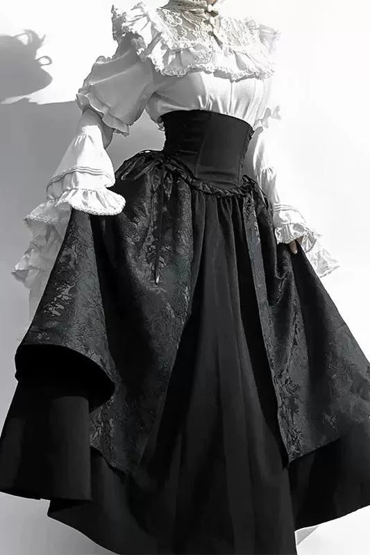 Dark + blouse ruffle gorgeous lolita gothic skirt