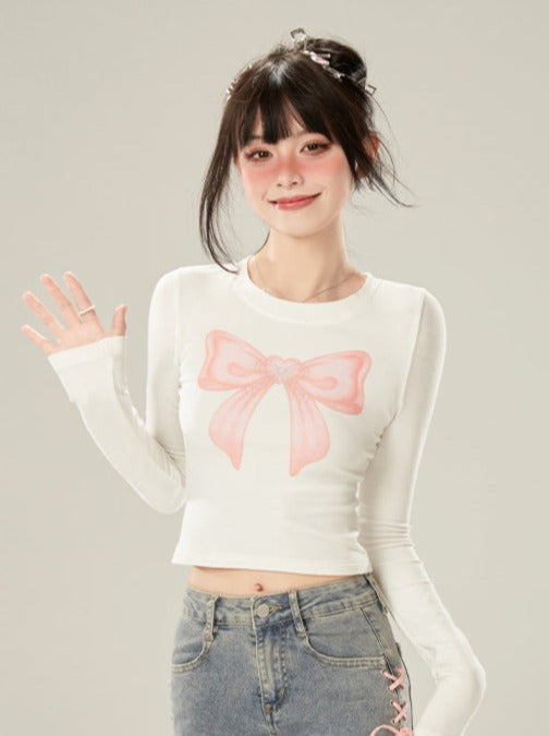 Tops Pink Ribbon Sweet Short