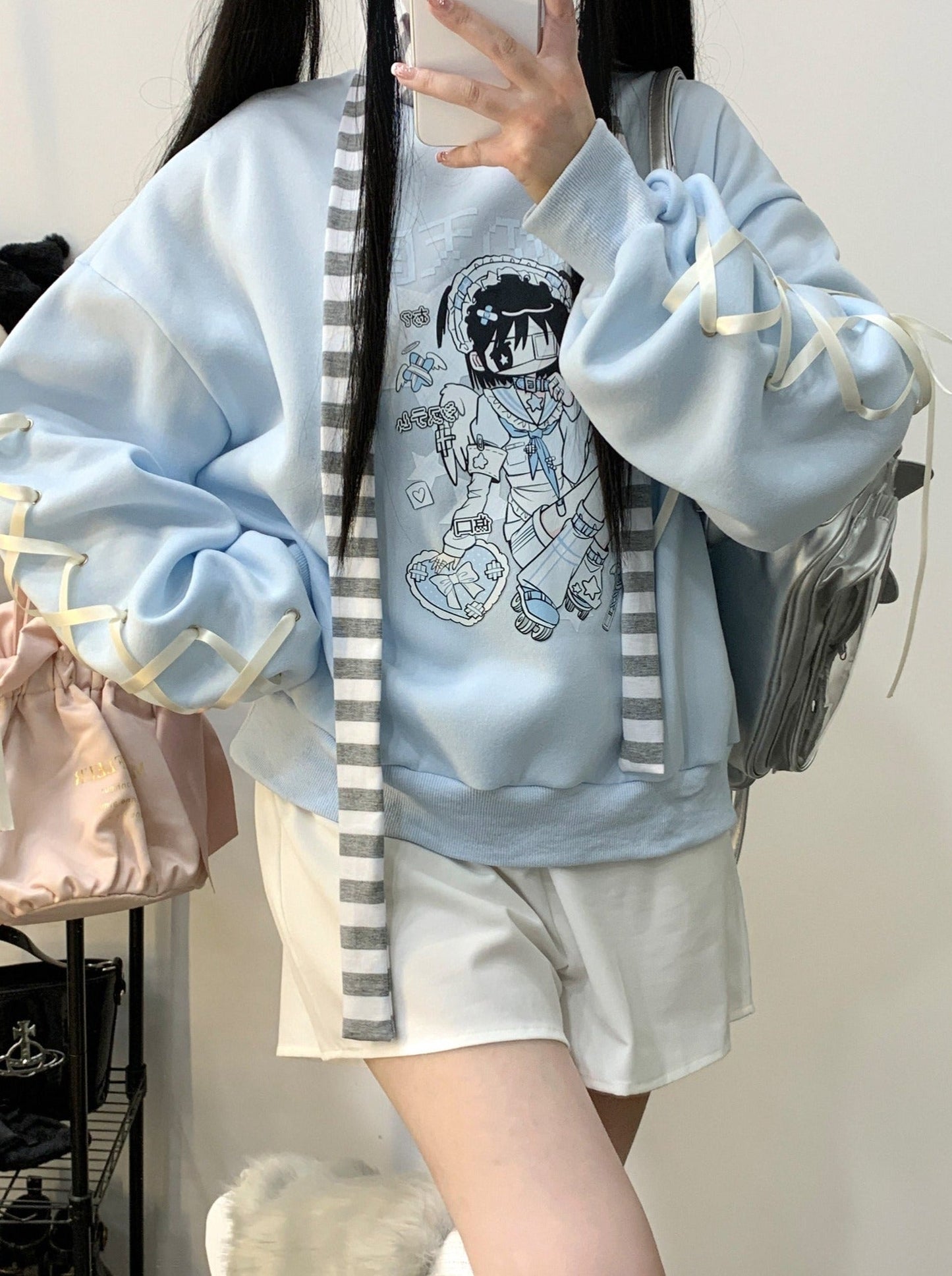 レースアップ Laundma Inn サブカルチャー トレーナー