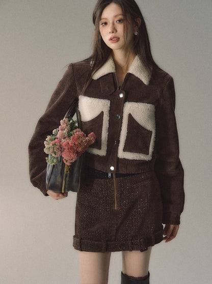 Veste en velours côtelé à double design