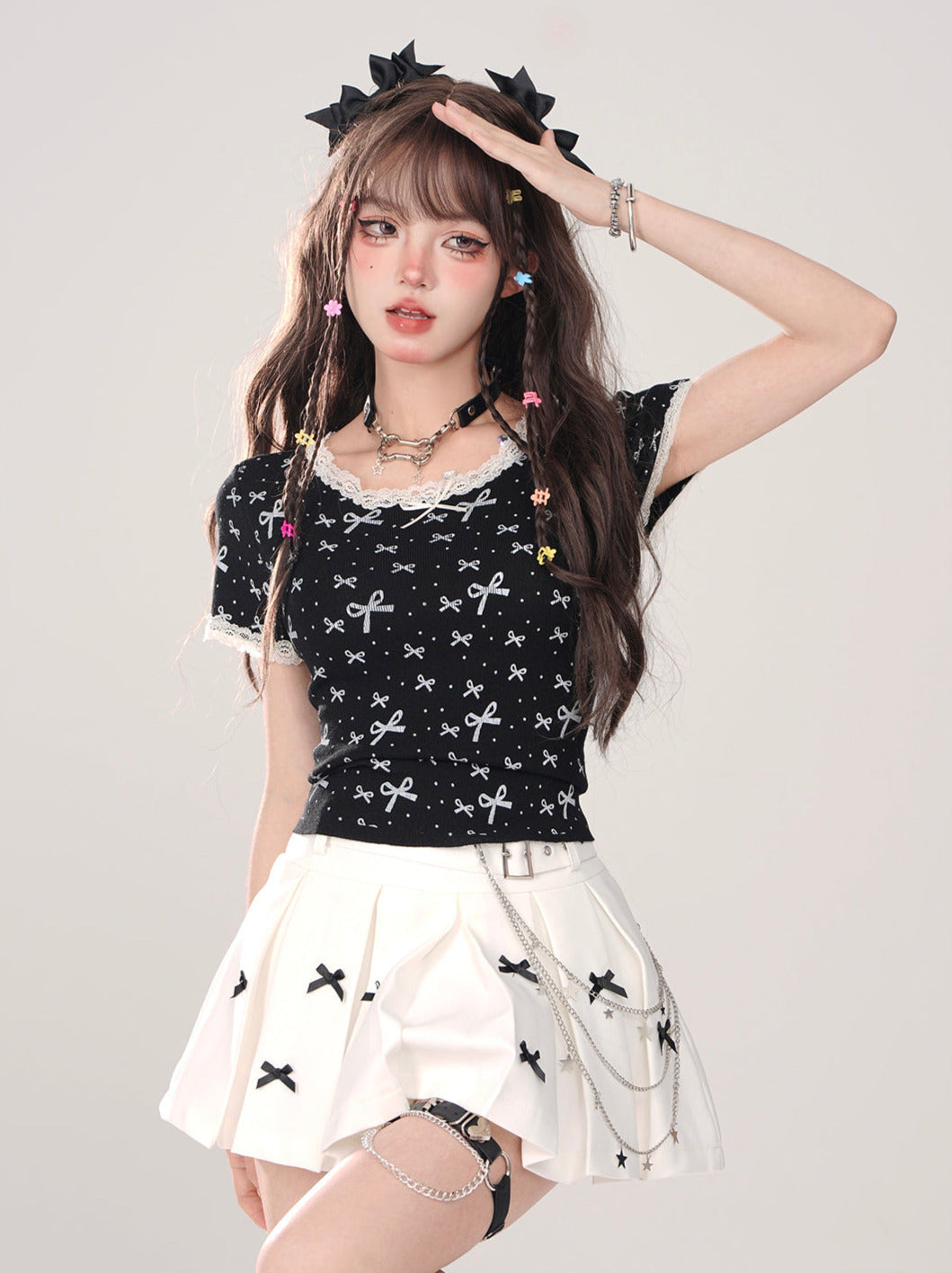 Spitzenband T-Shirt Girly Slim