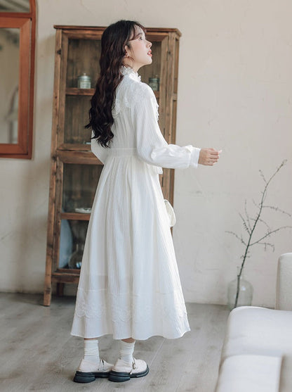 Lace China Dress Ribbon Waist