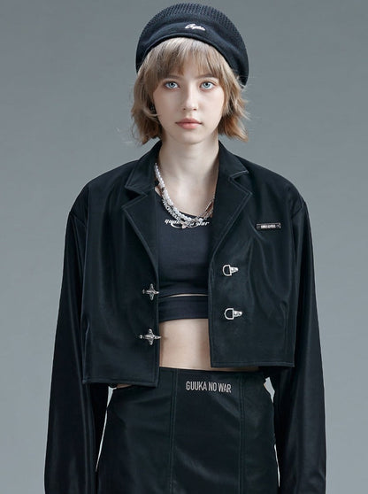 Veste de costume courte en cuir