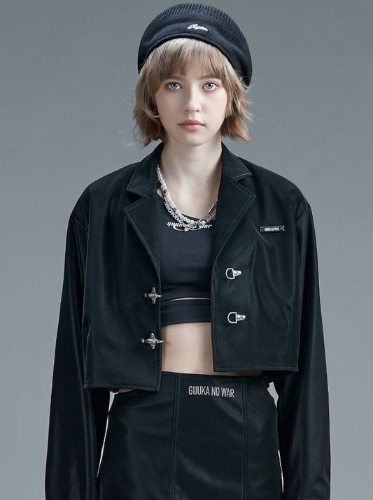 Veste de costume courte en cuir