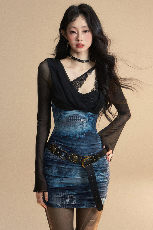 Tight Dress Lady Rim Chic Mini