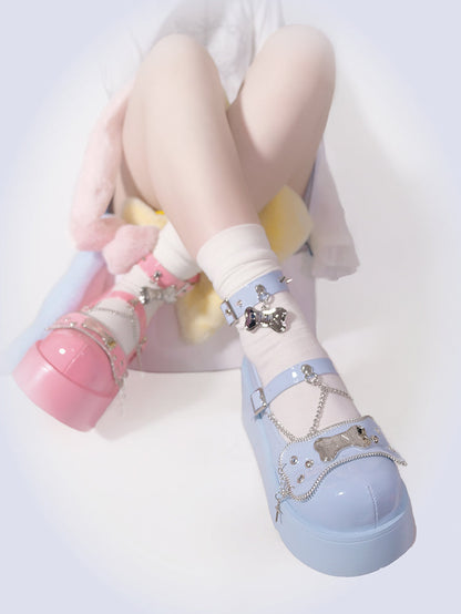 Platform Rivet Punk Bone Millennium Shoes