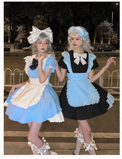 Maid Dress Lace Pleated