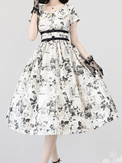Mark Retro Lolita Flower Waist Dress