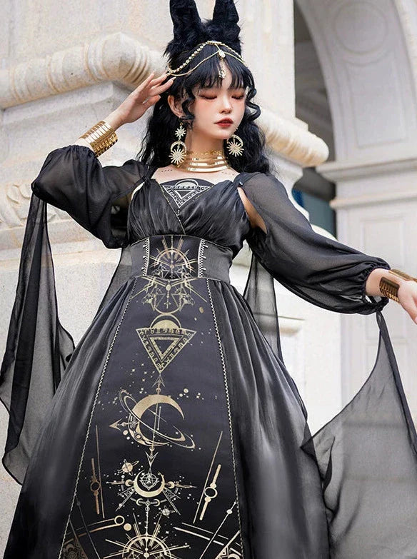 Full Sleeve Model Sheer Short Yarn Dress Shoulder + Sass + Nightmare Horus