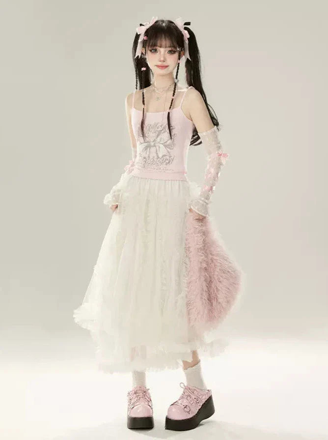 Zip Girly + Loose Butterfly Camisole Pants Jacket Ribbon Sweatshirt Hooded Pink