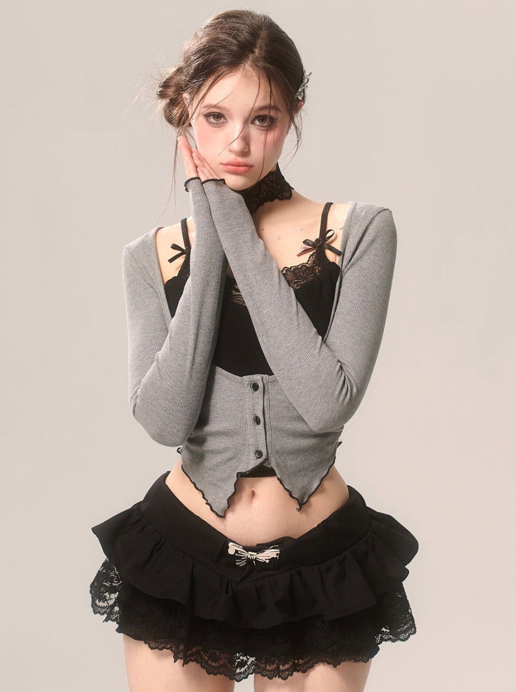 Cardigan Romantic Open-neck