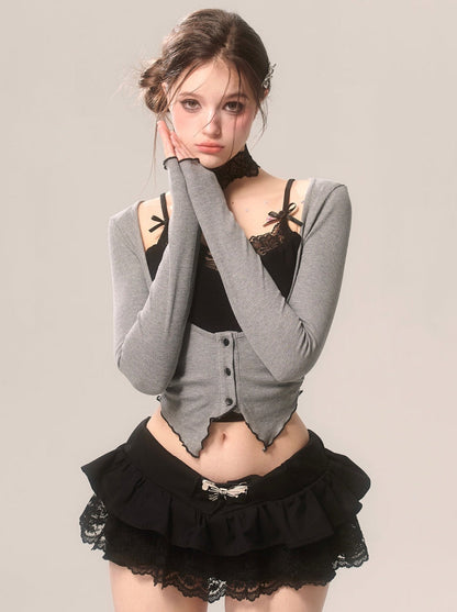 Cardigan Romantic Open-neck