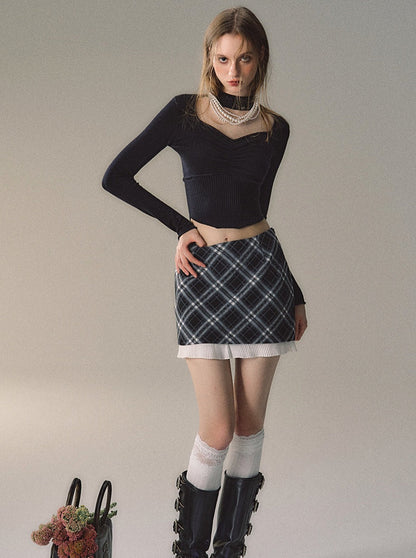 Neck Neck Waist Slim Halter Square Top