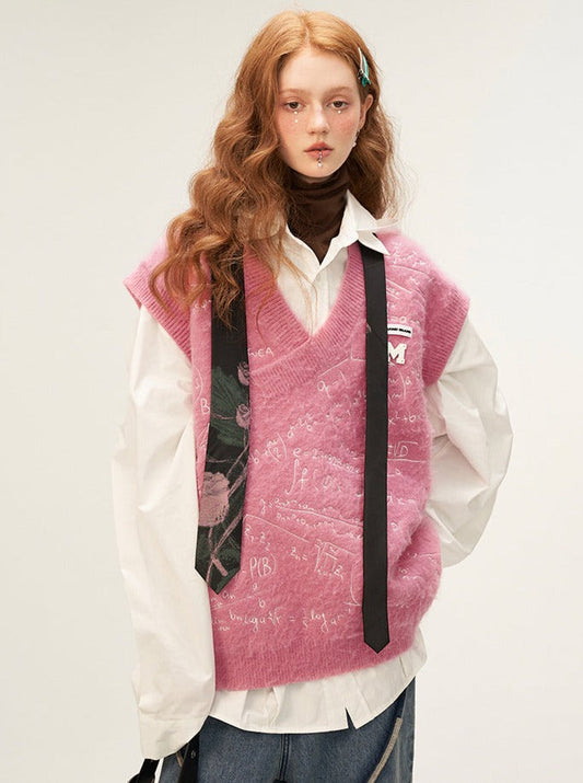 Gilet tricoté formule Over