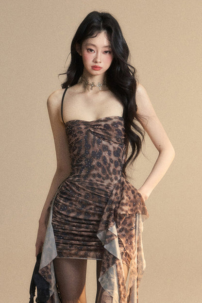 Leopard-print Dress Halter