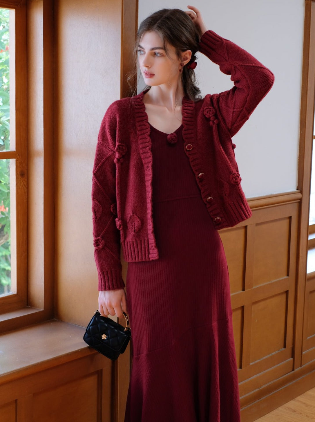 Camisole Rose Rose Flower Queen Dress Cardigan