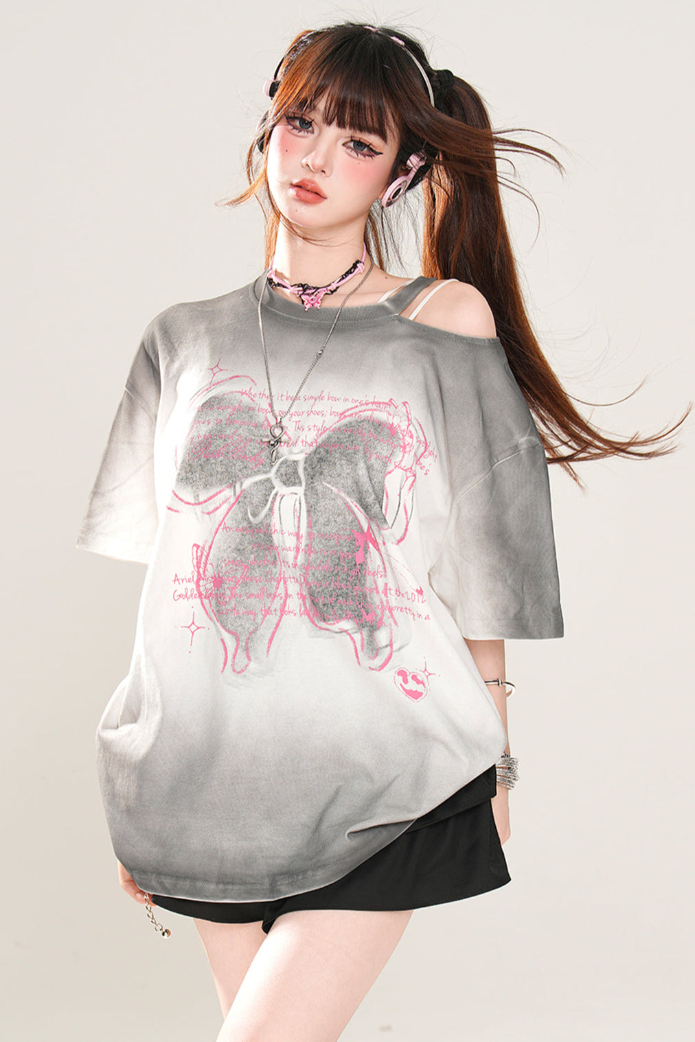 Trägerloses T-Shirt mit Schleife Melody