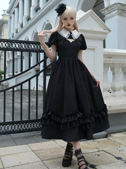 Robe veste suspendue à manches symphoniques style gothique nuit courte longue