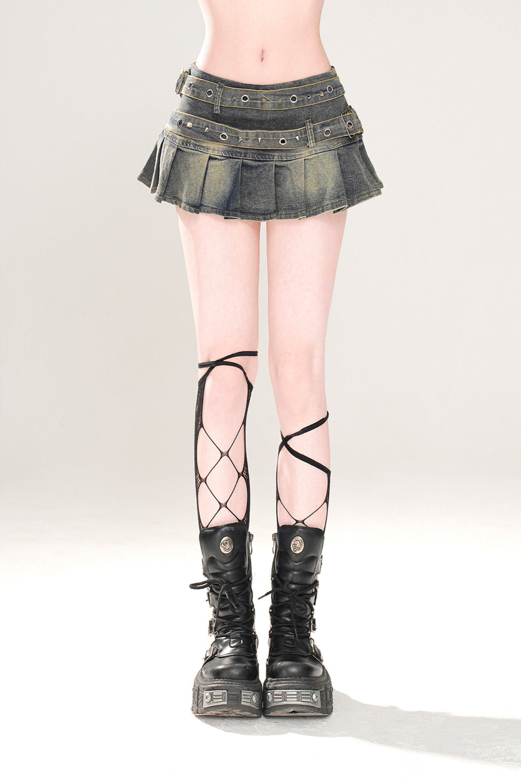Skirt Pleated Y2K Denim Line
