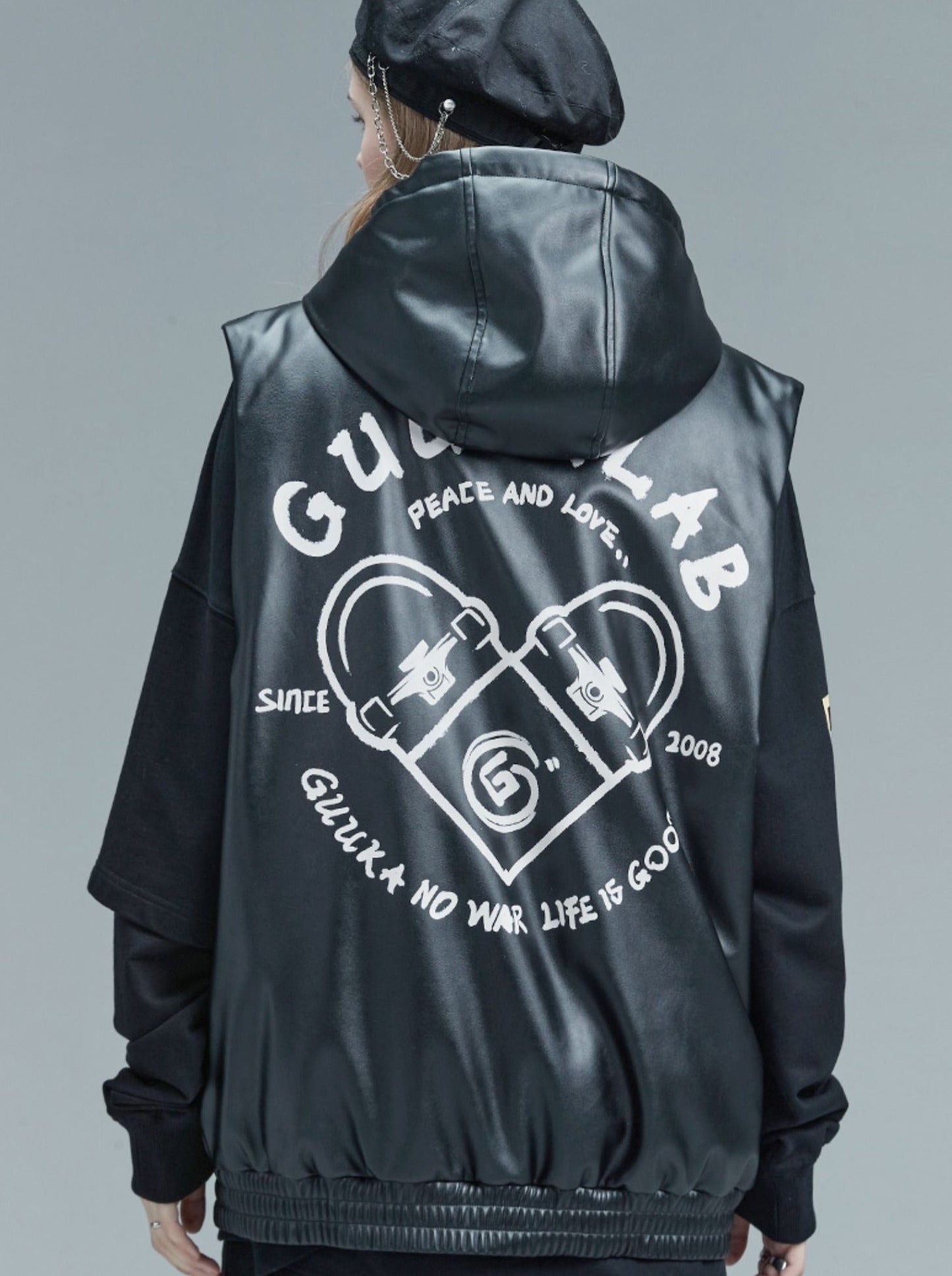 Logo Vest Leather Bag Print